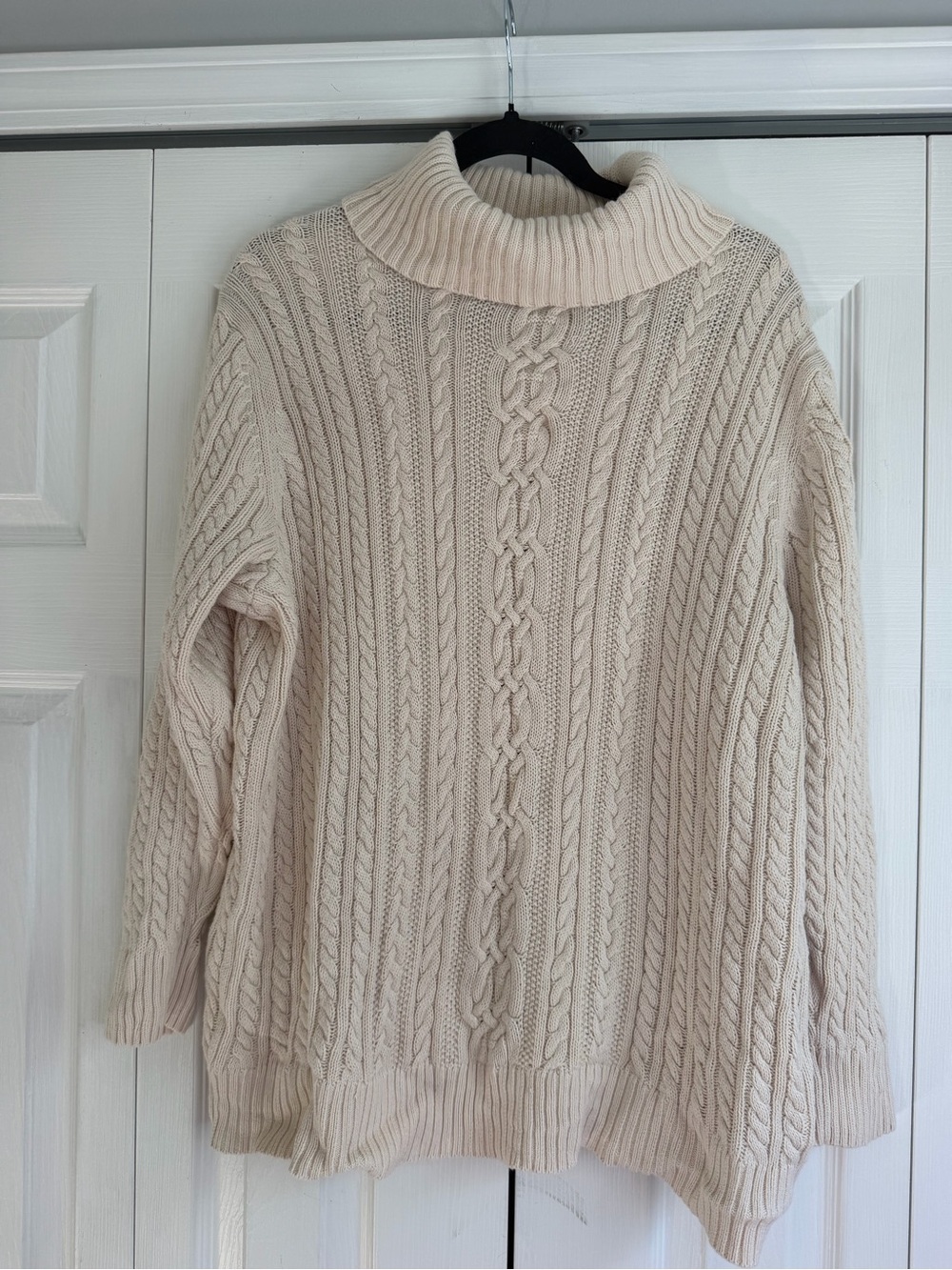 Amazon Essentials Cream Cable Knit Turtleneck Sweater